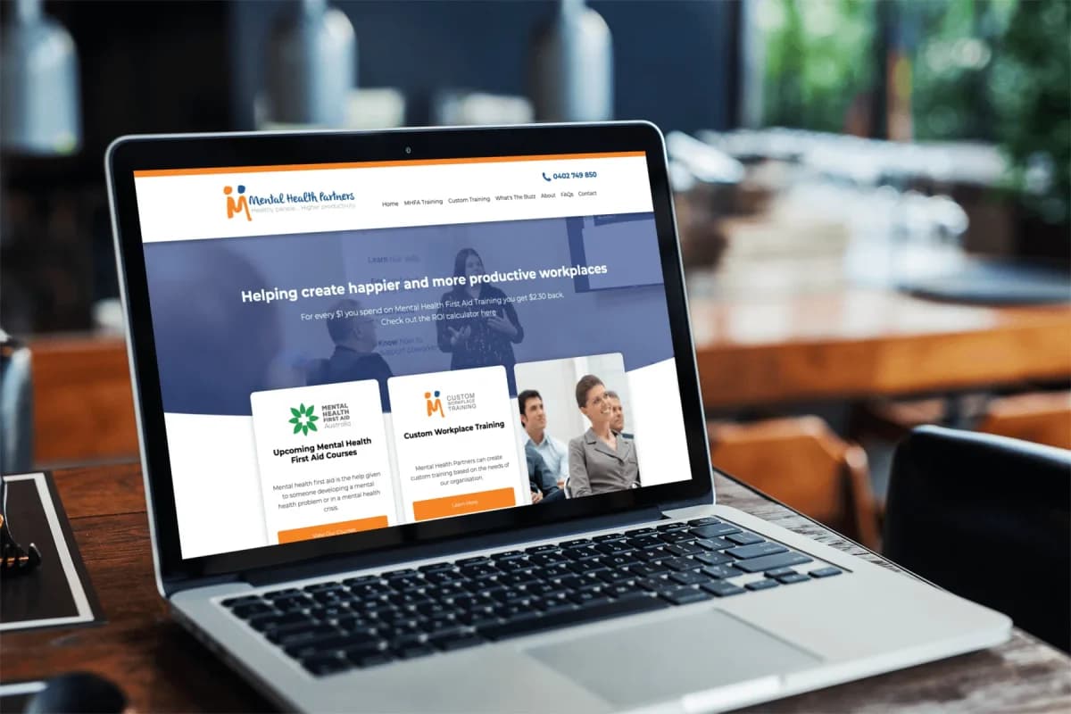 Mental Health Partners website shown in the original Web Team Adelaide portfolio